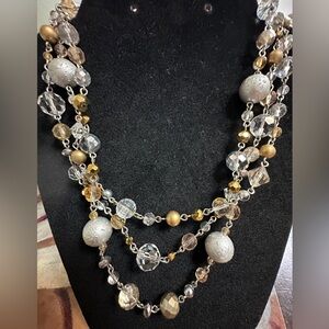 Lia Sophia Multi-Strand Silver and Gold Necklace